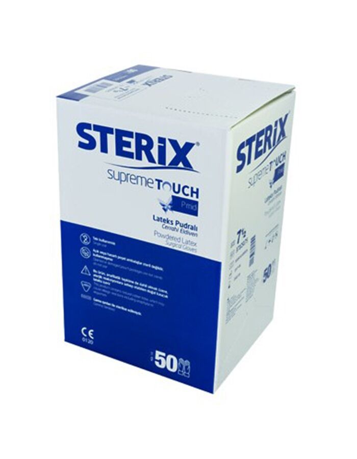 Sterix Steril Latex Pudralı Cerrahi Eldiven  50 Çift