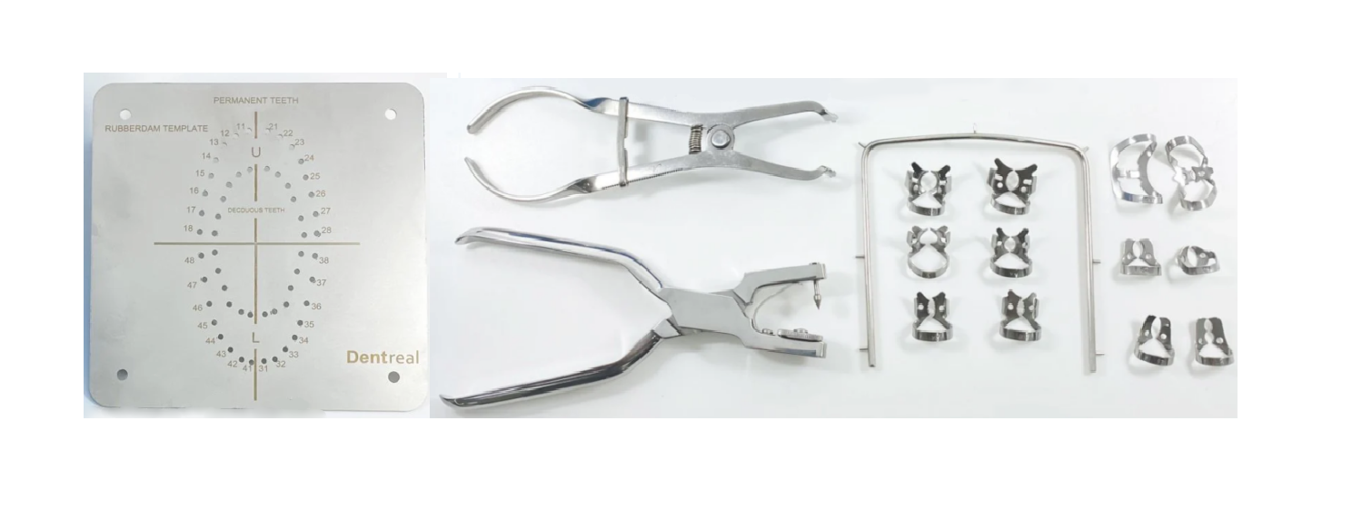 Dentreal Drm Rubberdam Klemp ve Alet Seti + Rubberdam Şablonu