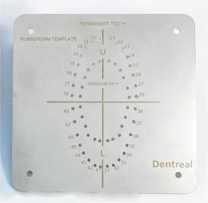 Dentreal Paslanmaz Rubberdam Template Şablonu